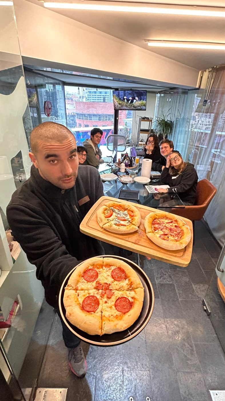 Servicio de pizzas Doca's en evento de empresa